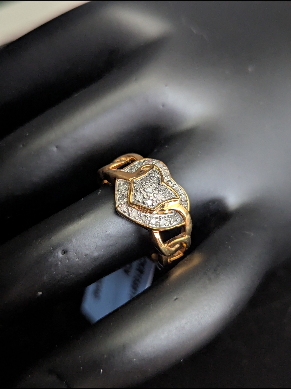 0.2 Crt Natural Diamonds Heart Shape Gold Plated Ring 6.5